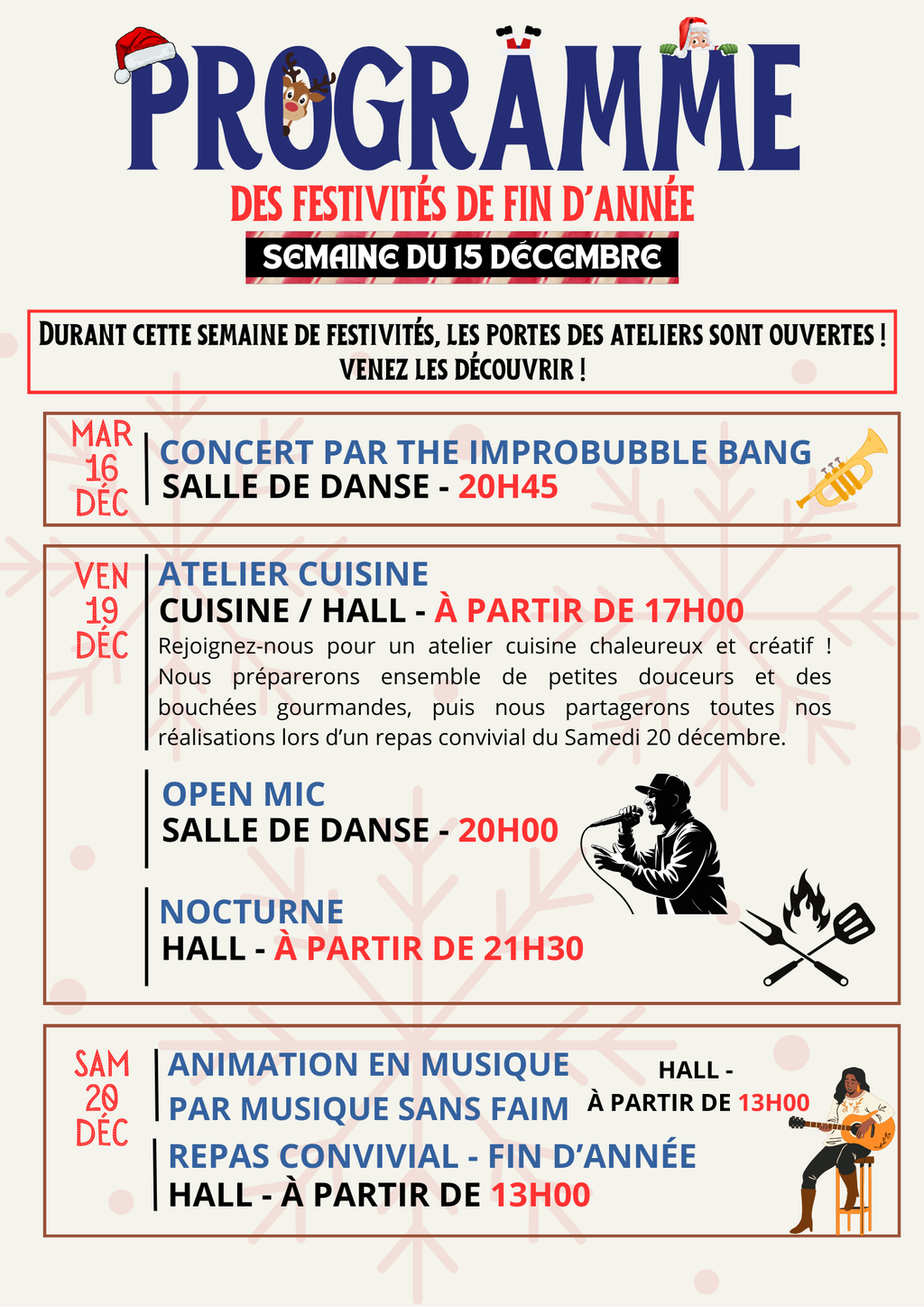 Festivités de fin d'année - Centre Paris Anim' Solidarité Angèle Mercier