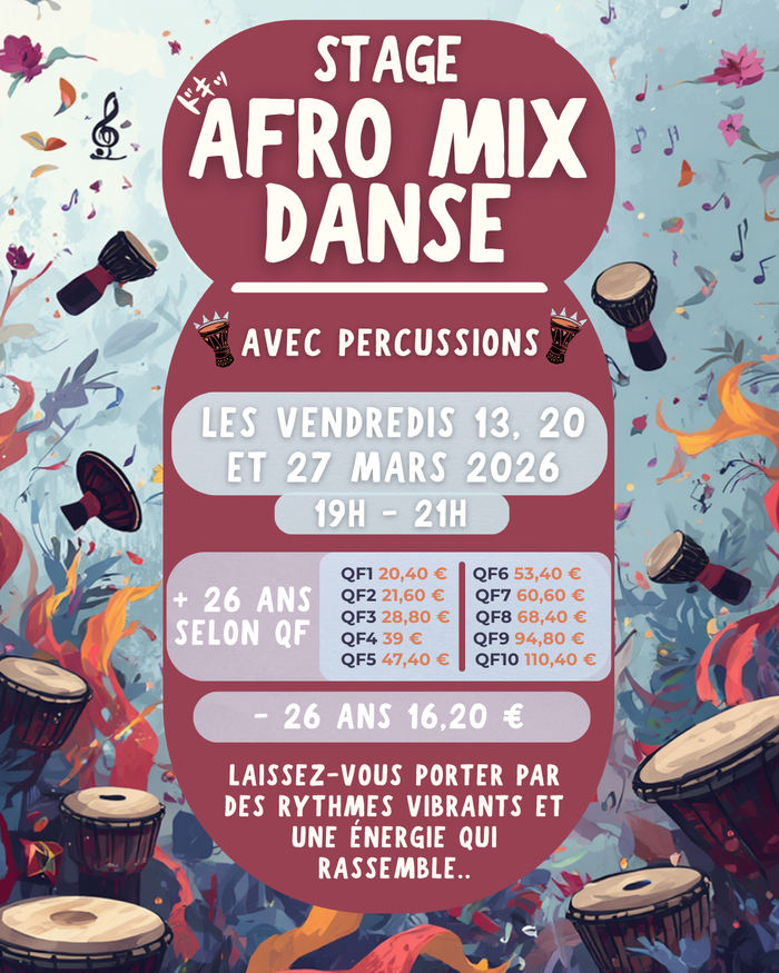 Stage Afromix danse avec percussion